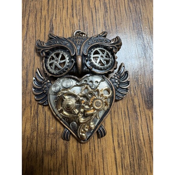 Steampunk Owl Zipper Pull Keychain Purse Charm Or Necklace Pendant - Picture 1 of 6